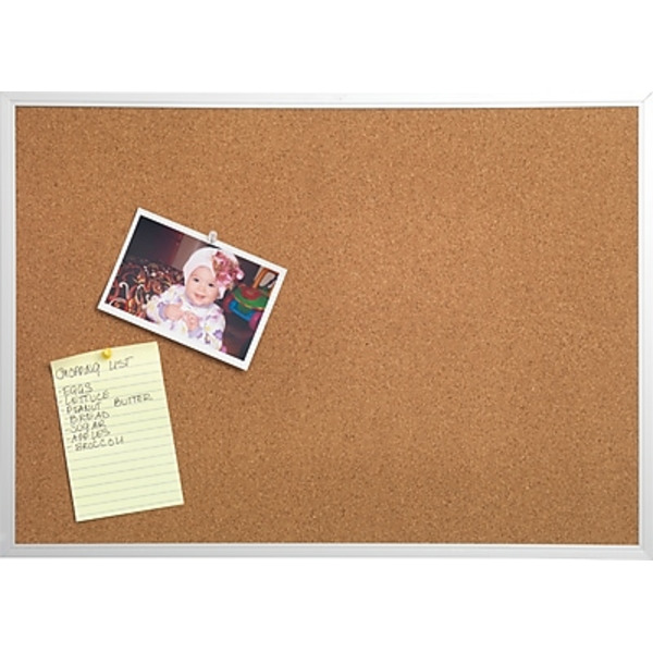 Quartet 17" x 23" Aluminum Frame Durable Cork Bulletin Board