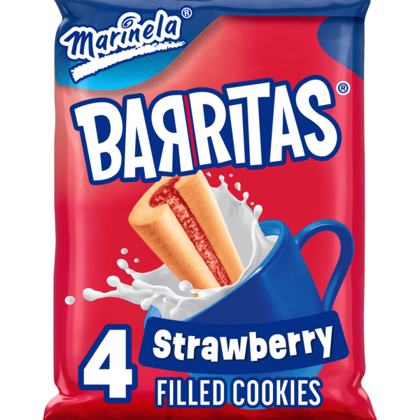 Marinela Barritas, 2 ct, Fresa, Filled Cookies, Cookie Bars, 3.88 oz