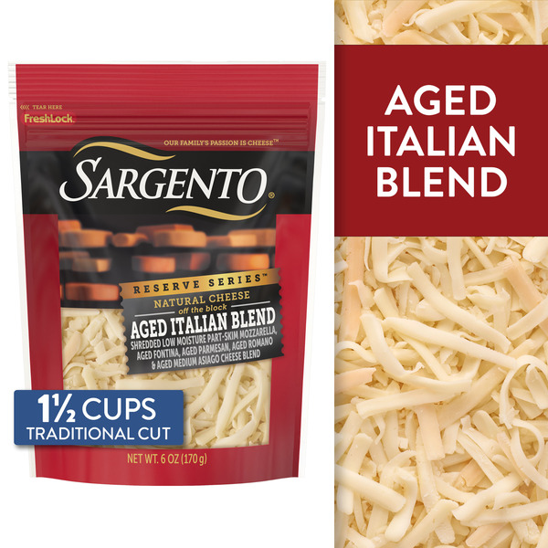 Sargento Reserve Series™ Natural Aged Italian Blend Shredded Cheese, Traditional Cut