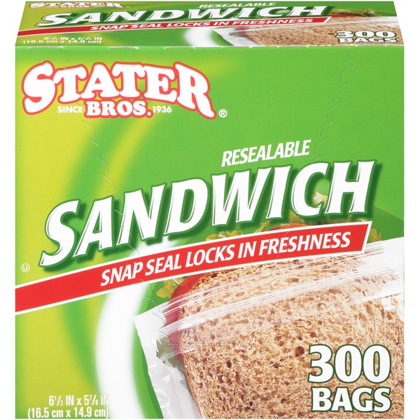 Stater Bros Resealable Sandwich Bags (300 ct) Instacart