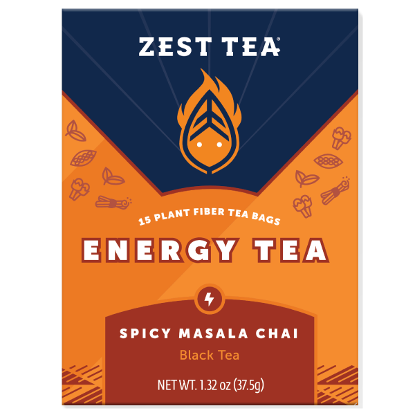★ chai⭐︎　★ Zest Tea Spicy Masala Chai - High Caffeine Teas, Natural & Non-GMO