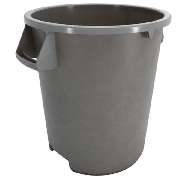 Round Waste Bin Trash Container 10 Gallon - Gray
