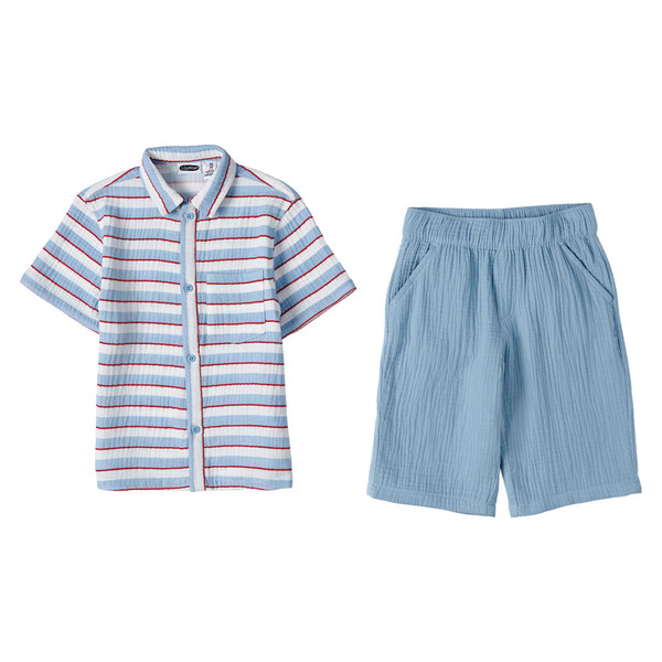 Lily & Dan/ L&D Toddler Americana Set - Boys Horizontal Stripe Set