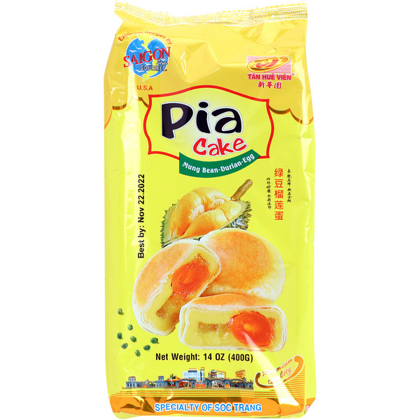 Saigon Style Gourmet Mung Bean-Durian-Egg Pia Cake