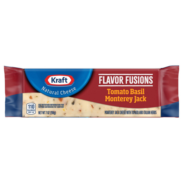 Kraft Tomato Basil & Monterey Jack Fusions Cheese Block Same-Day