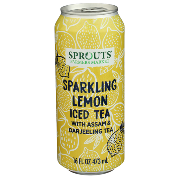 Sprouts Sparkling Lemon Iced Tea With Assam & Darjeeling Tea