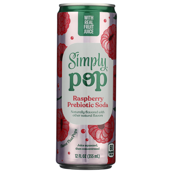 Simply Juices And Drinks Raspberry Prebiotic Soda Can Same-Day