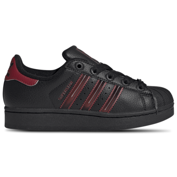 adidas Originals Superstar II Boys' Grade School Shoe, Size 4 - Black/Team Victory Red/Black