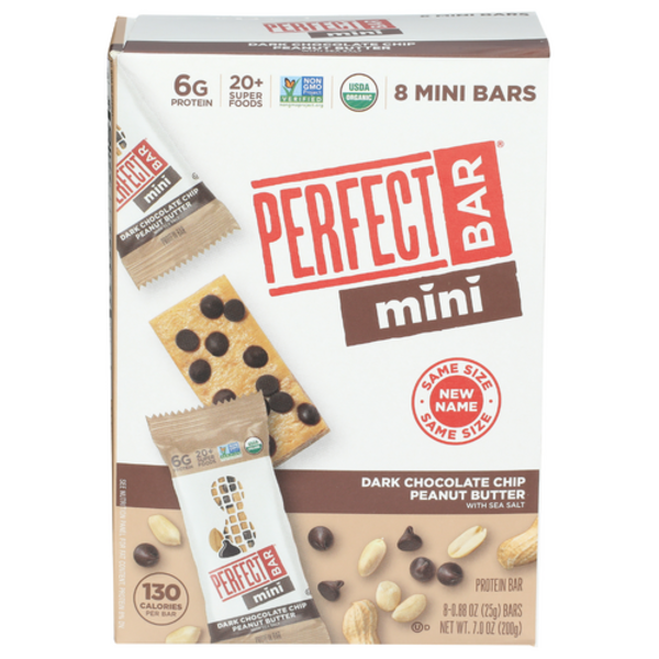 Perfect Bar Organic Dark Chocolate Chip Peanut Butter Mini Bars 8 Pack