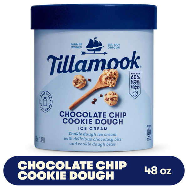 Tillamook Chocolate Chip Cookie Dough Ice Cream, 48fl-oz