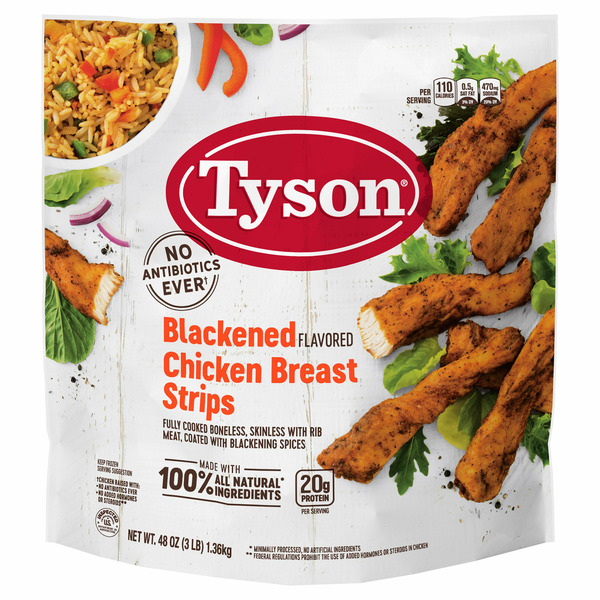 Tyson Blackened Chicken Breast Strips, 48 oz