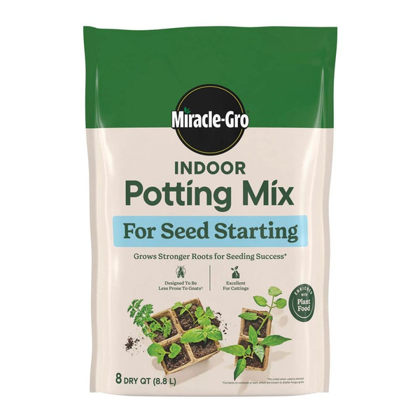 Miracle-gro Indoor Potting Mix For Seed Starting 8 Qt. Soil For Vegetable, Flower, And Herb Seeds And Cuttings