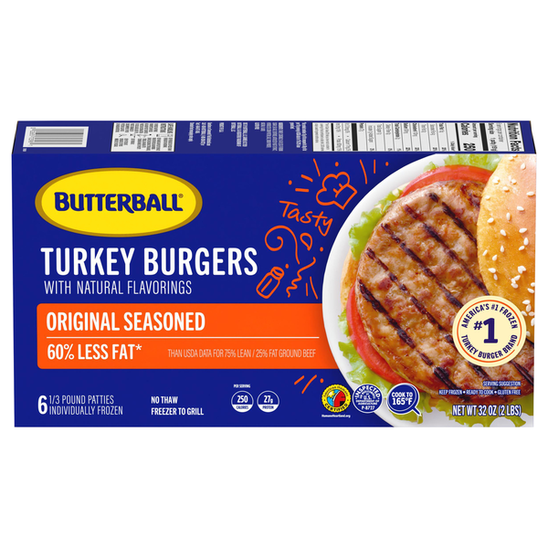 Butterball Original Seasoned Turkey Burgers Same-Day Delivery or