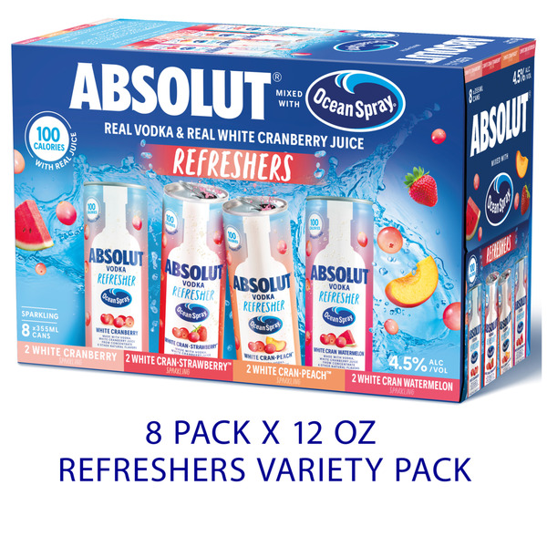 Absolut Ocean Spray Refreshers Variety Pack Same-Day Delivery