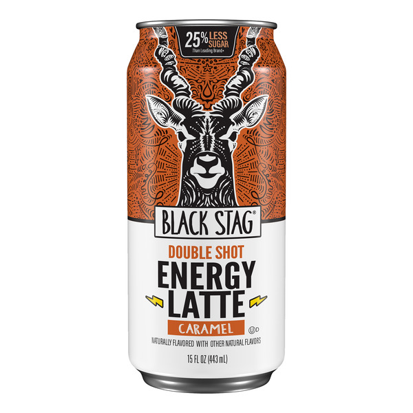 Black Stag Double Shot Energy Latte, Caramel Flavored Ready to