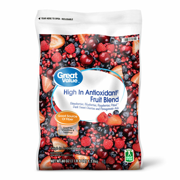 Walmart Great Value Fruit Blend High In Antioxidant Strawberries ...