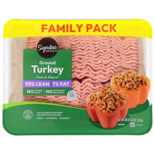 Signature Farms Turkey, Ground, 93%/7%, Family Pack