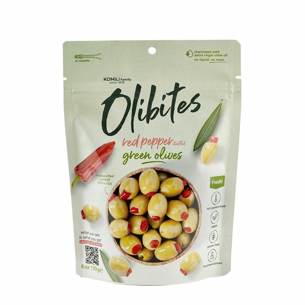 Olibites Red Pepper Stuffed Green Olives Same-Day Delivery or