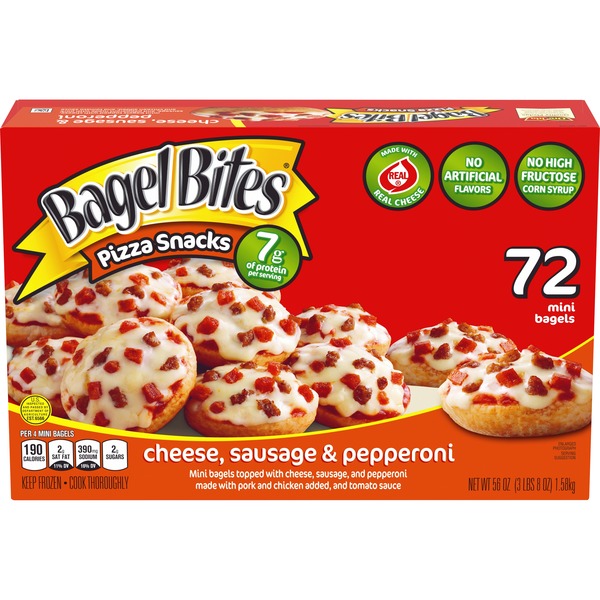 Bagel Bites Cheese Sausage & Pepperoni Mini Bagels (56 oz) Instacart