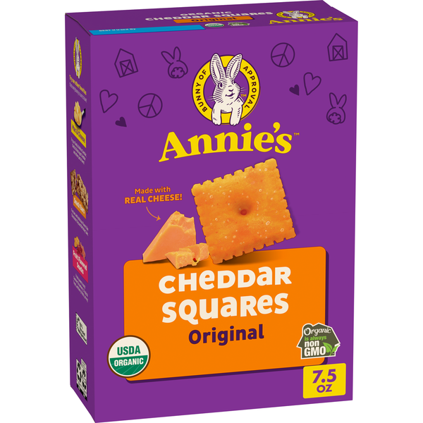 Annie's Organic Cheddar Squares Baked Cracker Snacks Same-Day
