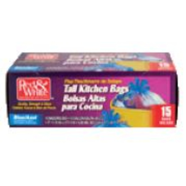 Red & White - Blue Flap Kitchen Bags, 13 Gallon - 12/15 Ct