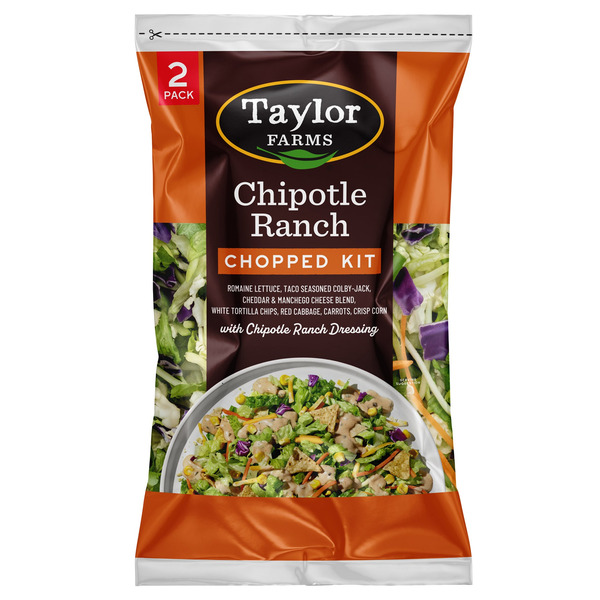 Taylor Farms Chipotle Ranch Bagged Chopped Salad Kit, 11.75 oz, 2-count