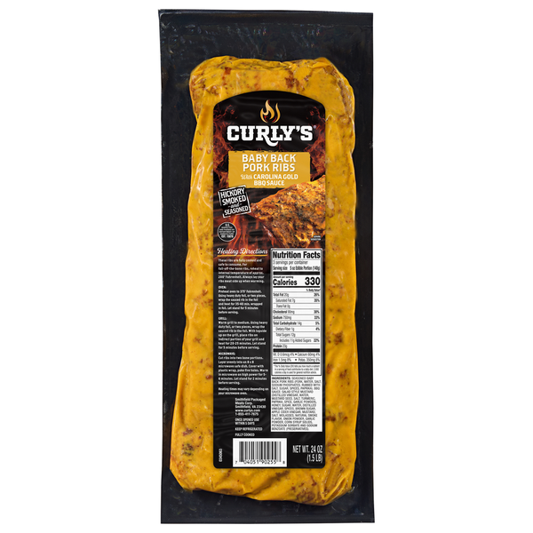 Curly's Baby Back Pork Ribs with Carolina Gold BBQ Sauce