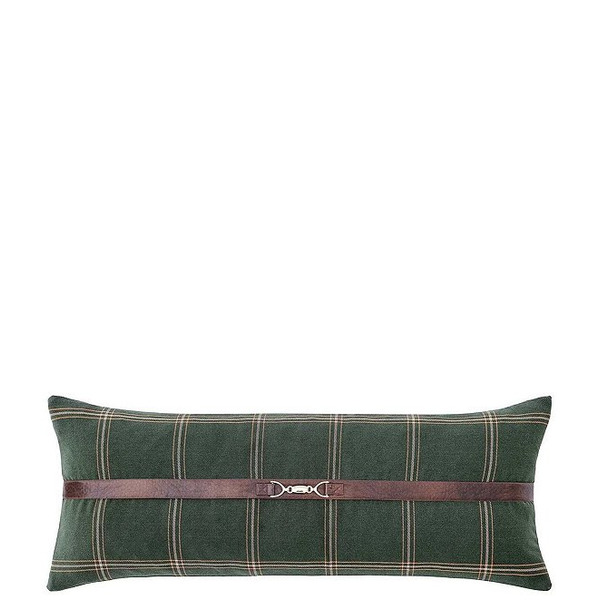 HiEnd Accents Windowpane Buckle Detailed Lumbar Pillow