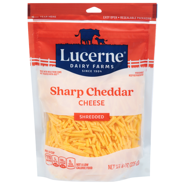 Lucerne Cheese, Shredded, Sharp Cheddar