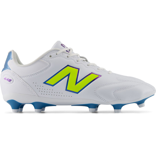 New Balance 442 Team V3 FG Soccer Cleats, Size M7.0/W8.5, Medium/D - White/Blue/Green