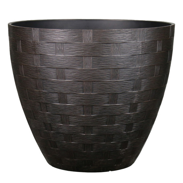 allen + roth 19.3-in W x 19.3-in L x 16.65-in H Rust Resin Cone Indoor Planter