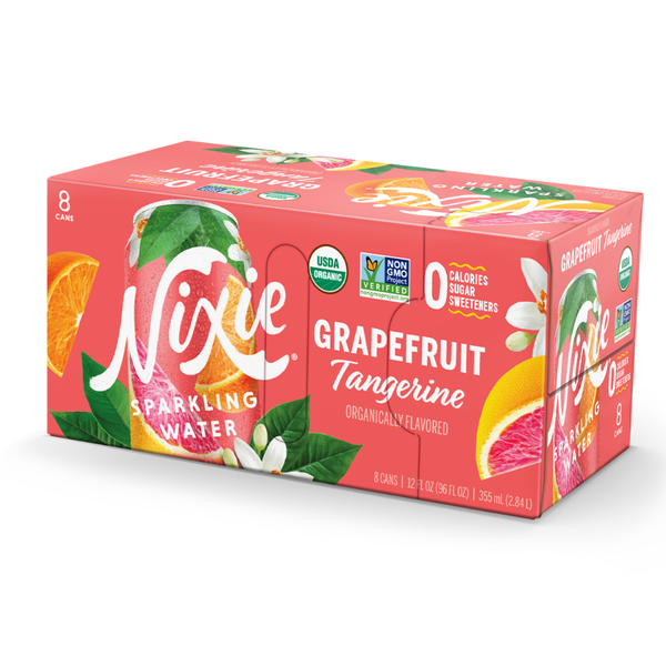 Nixie Sparkling Water Organic Grapefruit Tangerine Sparkling Water