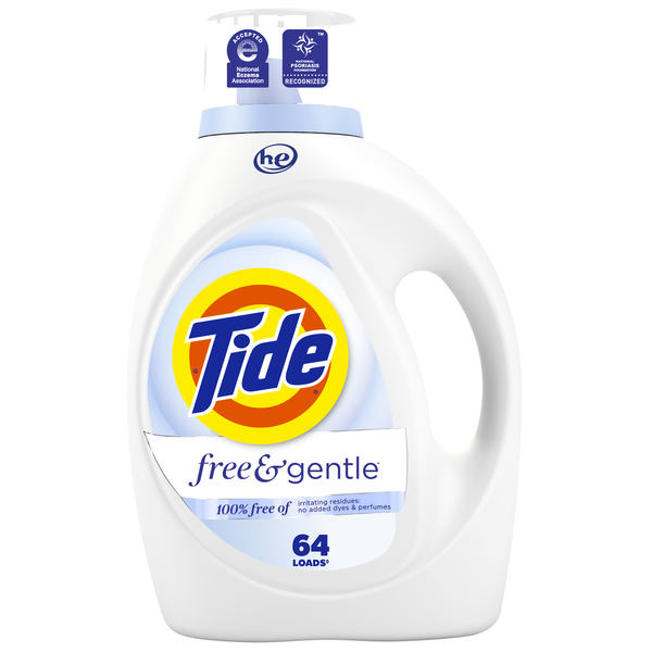 Tide Free & Gentle Liquid Laundry Detergent, 64 Loads