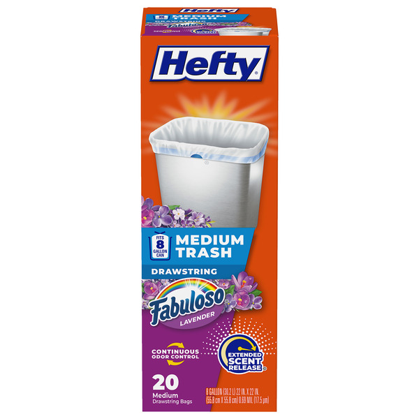 Hefty Medium Trash Bags, Fabuloso Scent, 8 Gallon, 20 Count Same