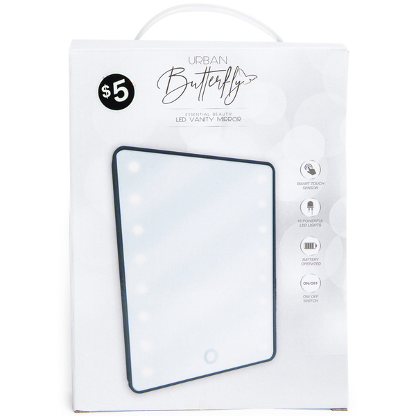 Five Below Urban Butterfly Black LED Vanity Mirror SameDay Delivery
