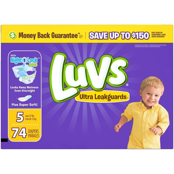 luvs ultra leakguards diapers size 5 74 count diapers from kroger overnight diapers size 5