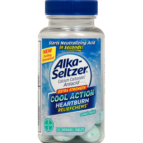 AlkaSeltzer Antacid, Extra Strength, Chewable Tablets, Cool Mint (30 each) Instacart