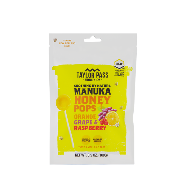 Taylor Pass Honey Co Orange, Grape and Raspberry Mānuka Honey Pops