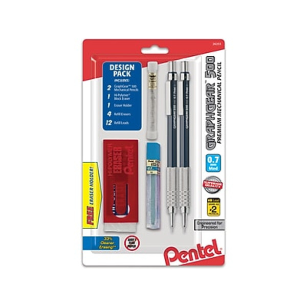 Pentel Graph Gear 500 Mechanical Drafting Pencils - Blue Barrel - 0.7 mm