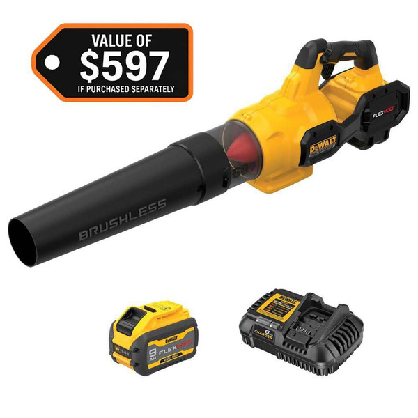 Dewalt Flexvolt 60v Max 125 Mph 600 Cfm Brushless Cordless Battery Powered Blower Kit With (1) Flexvolt 3 Ah Battery & Charger