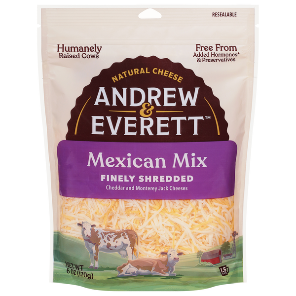 Andrew & Everett Cheese, Mexican Mix, Finely Shredded