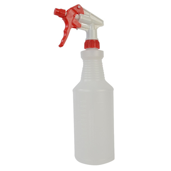 #1104 Industrial Trigger Sprayer Red, White Bottle, 32 oz, 2 Ct