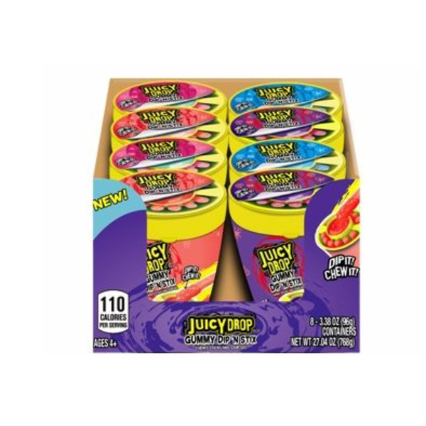 Juicy Drop - Gummy Dip N Stix, 3.4 oz, 8 Ct