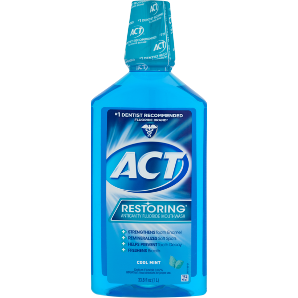 Act Restoring Anticavity Fluoride Mouthwash Cool Mint (33.8 fl oz) from