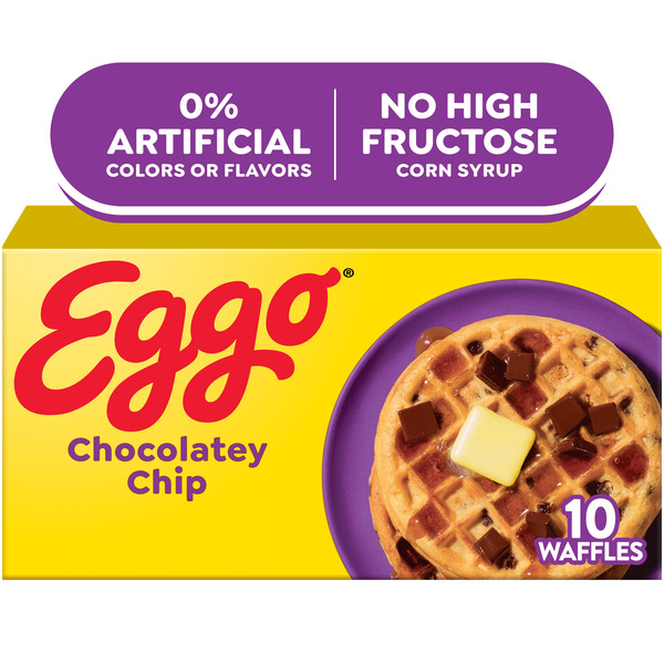 Eggo Chocolatey Chip Waffles, Breakfast Food, 10 Count