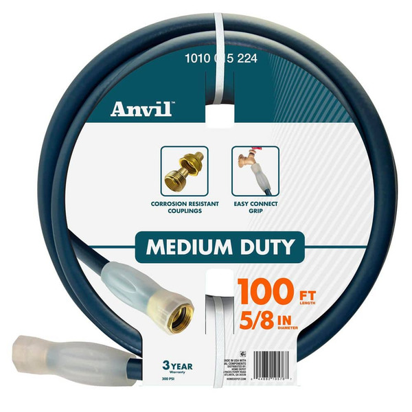 Anvil 5/8 In. Dia X 100 Ft. Standard Duty Green Garden Hose