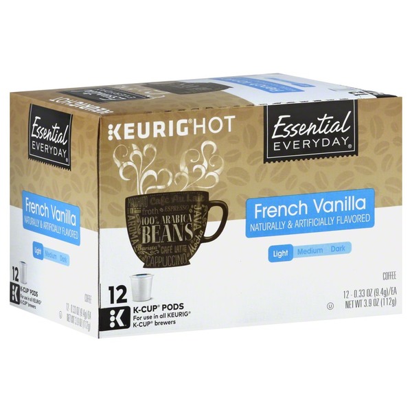 Essential Everyday Coffee, 100 Arabica, Light, French Vanilla, KCup