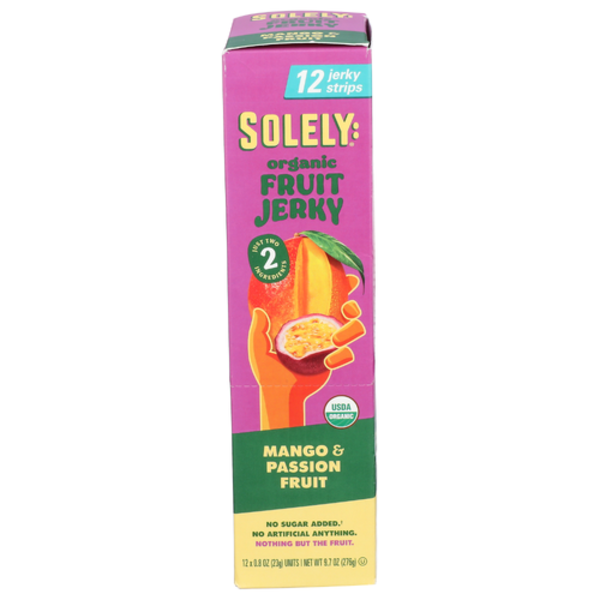 Solely Organic Mango & Passion Fruit Jerky 12 Pack Box