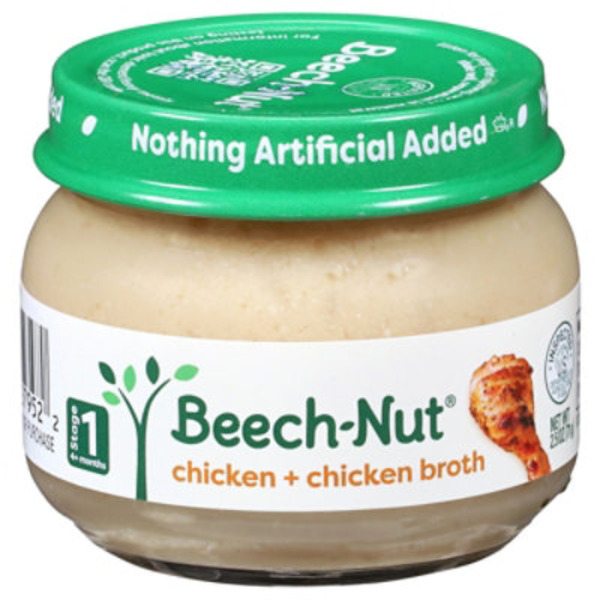 Beech-Nut Stage 1 Baby Food, Chicken & Chicken Broth, 2.5 oz Jar