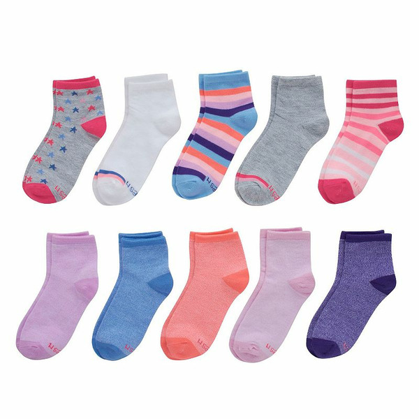 Hanes Girls' Assorted Ultimate Ankle Socks, Size 7.5-9
